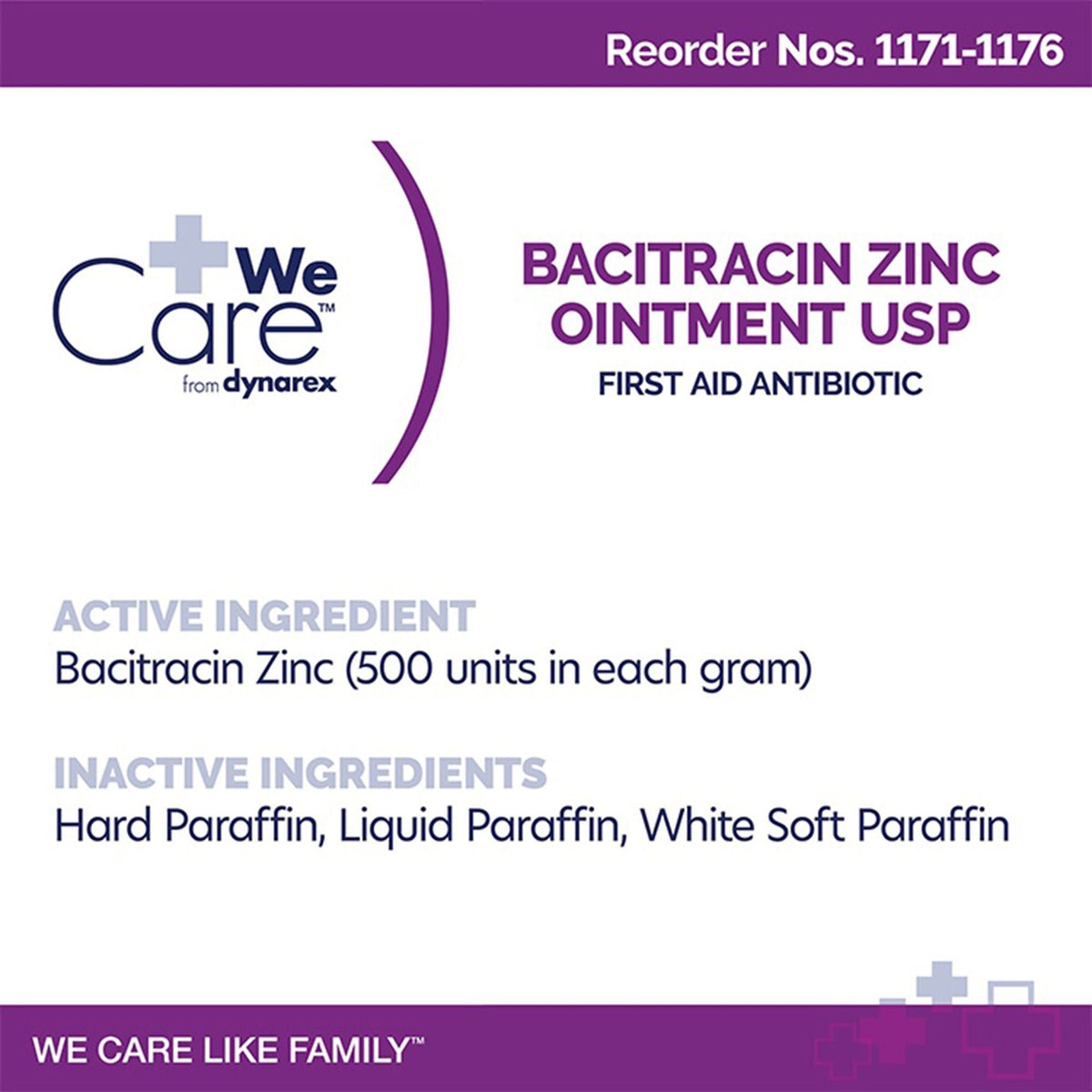 WeCare Bacitracin Zinc, First Aid Antibiotic Ointment - DYN1176 - LL Medico