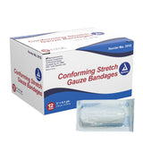Dynarex Conforming Stretch Gauze Bandage, Sterile, 3" x 4.1 yds, White, Polyester - DYN3113 - LL Medico