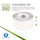 Dynarex Cloth Medical Tape, 1 Inch x 10 Yard, White