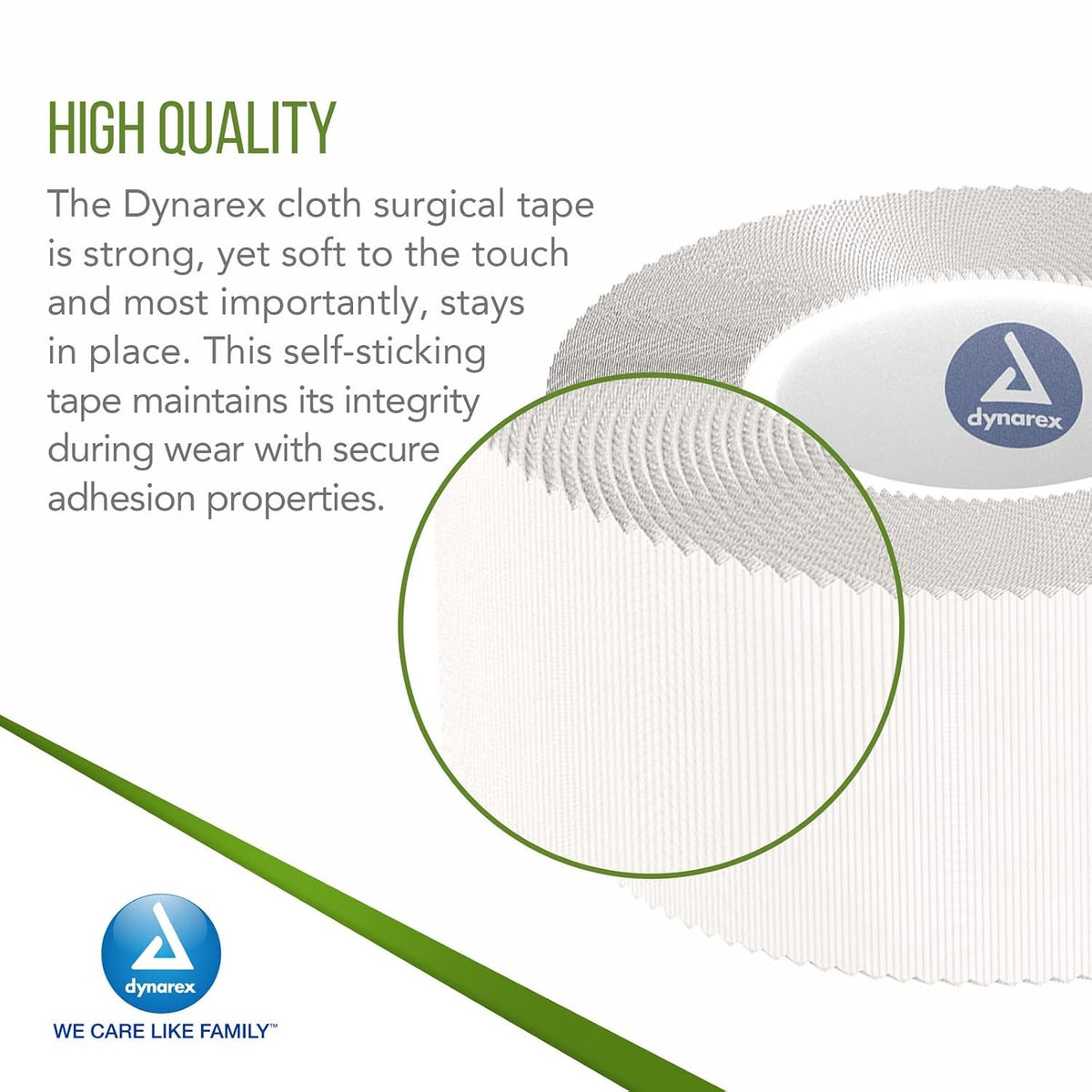 Dynarex Cloth Medical Tape, 1 Inch x 10 Yard, White