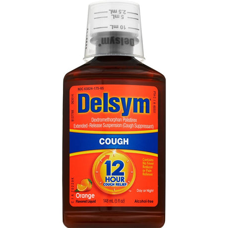 Delsym 12 Hour Cough Relief Liquid, Orange Flavor, 5 fl oz