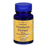 A blue bottle of Foster & Thrive Cranberry Dietary Supplement contains 30 gluten-free tablets, each with 500 mg cranberry, standardized for urinary tract health and antioxidant protection.