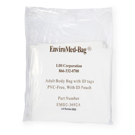 EnviroMed-Bag Post Mortem Bag, One Size Fits Most, 36 x 92", White, Olefin Film, Zipper Closure, Envelope Style, 250 lb Weight Capacity - EMD2-3692A - LL Medico