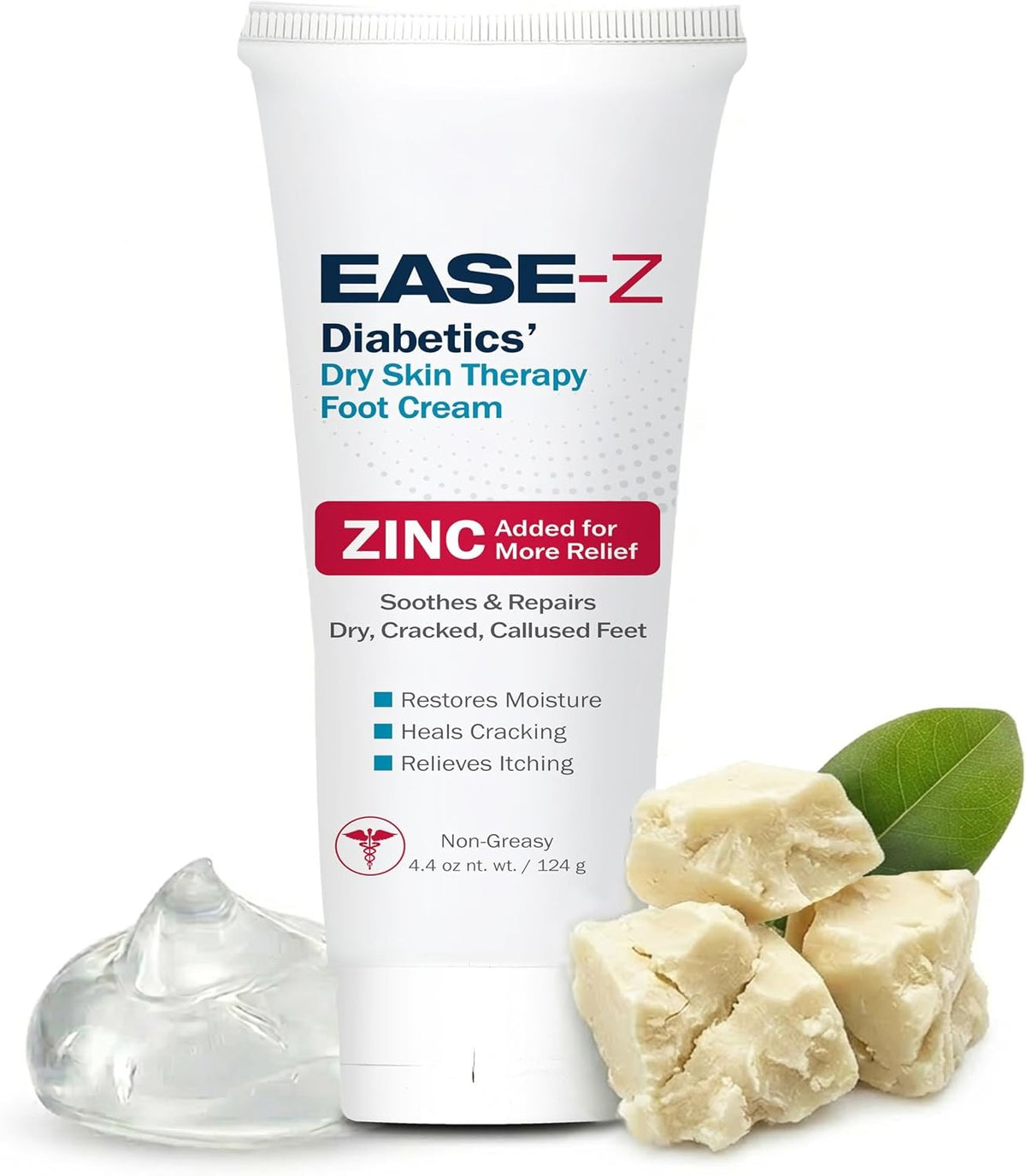 Ease-Z Diabetics' Dry Skin Therapy Foot Cream with Zinc, 4.4 oz
