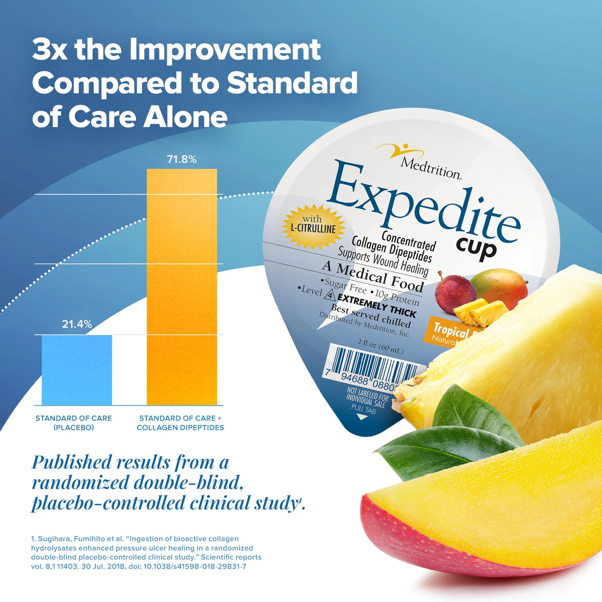 Expedite Concentrated Collagen Tropical Fruit Flavor, 2 oz Cup