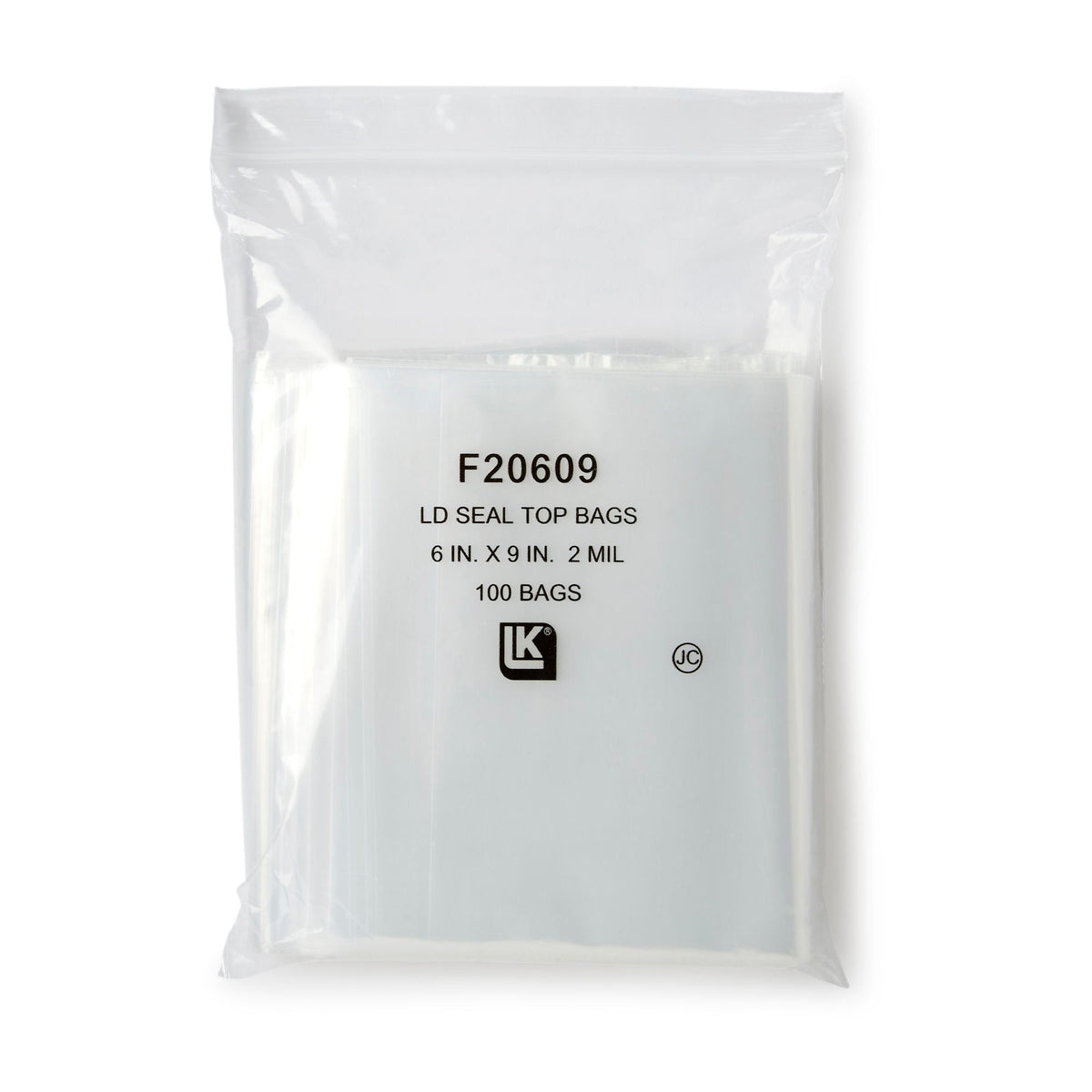 LK Clear Line Zipper Reclosable Bag, Clear, LDPE, 6 x 9" - F20609 - LL Medico