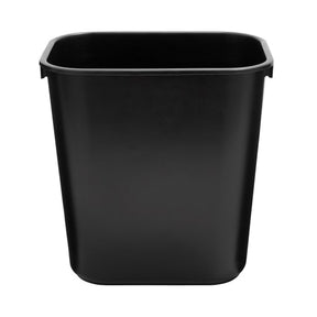 Deskside Wastepaper Basket, Rectangular, 3.25 Gallon, 8.2 x 11.4 x 12.1", Black, LLDPE - FG295500BLA - LL Medico