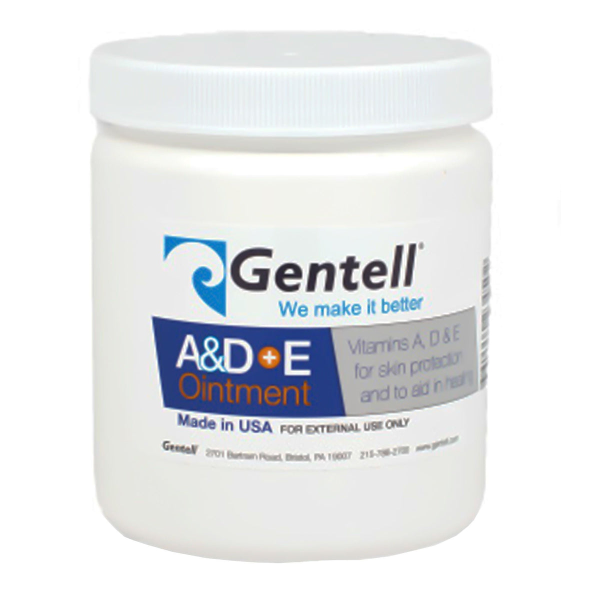 Gentell A&D+E Ointment, Medicinal Scent, 16 oz Jar