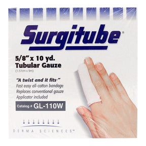 Surgitube Tubular Retainer Dressing, Small Finger / Toe, Size 1, 0.625" x 10 yd, White, Cotton, NonSterile - GL110W-Single - LL Medico