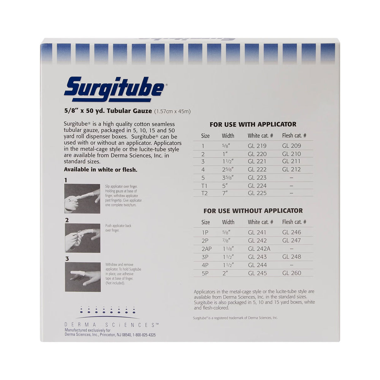 Surgitube Tubular Retainer Dressing, Size 1, 5/8 Inch x 50 Yard