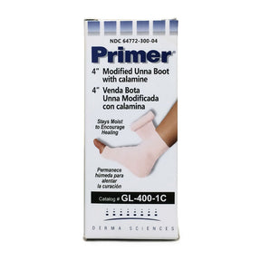 Primer Unna Boot, with Calamine / Zinc Oxide, White, Gauze, Non-Sterile, 4" x 10 yd - GL4001C-Single - LL Medico