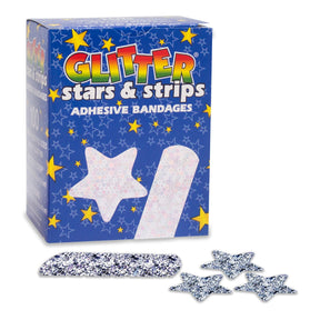Dukal Glitter Stars & Strips Adhesive Bandages, Sterile, Assorted Sizes - GLIAST100 - LL Medico