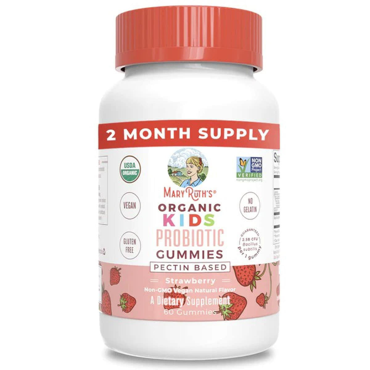 MaryRuth's Organic Kids Probiotic Gummies, 2.5 Billion CFU, Strawberry Flavor - GM-KD-PRO-OG-SG-060-RE-01 - LL Medico