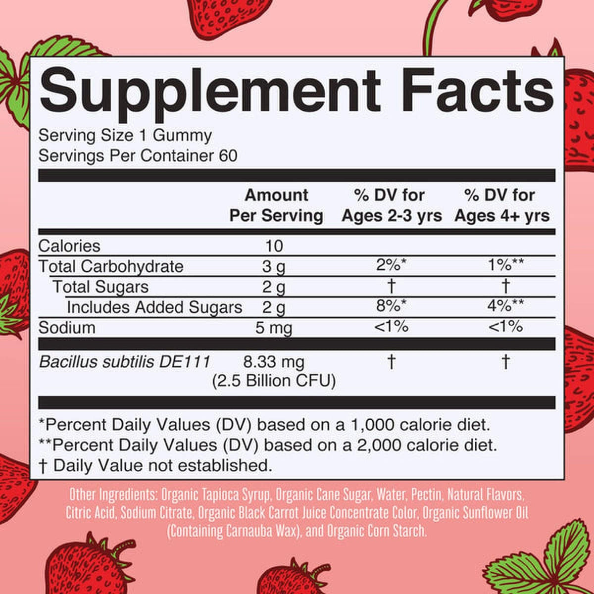 MaryRuth's Organic Kids Probiotic Gummies, 2.5 Billion CFU, Strawberry Flavor - GM-KD-PRO-OG-SG-060-RE-01 - LL Medico