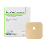 DermaFoam Tracheostomy Nonadhesive without Border Foam Dressing, 3.5 x 3.5 Inch