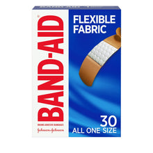 Band-Aid Flexible Fabric Adhesive Bandages, Sterile, All One Size, 3/4" x 3", Box of 30