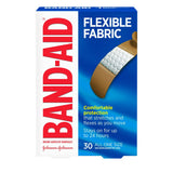 Band-Aid Flexible Fabric Adhesive Bandages, Sterile, All One Size, 3/4" x 3", Box of 30