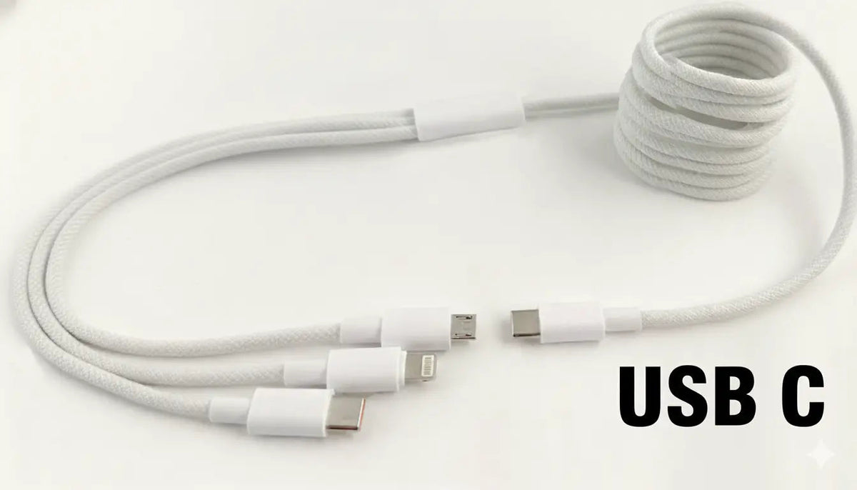 3-in-1 Braided Charging Cable | Lightning, USB-C & Micro-USB