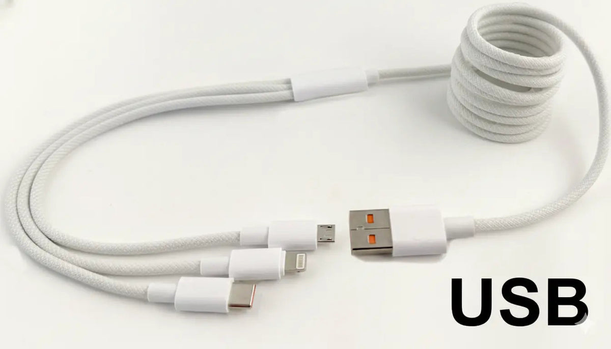 3-in-1 Braided Charging Cable | Lightning, USB-C & Micro-USB