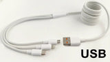 3-in-1 Braided Charging Cable | Lightning, USB-C & Micro-USB
