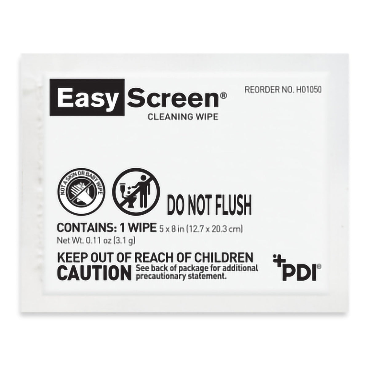 Easy Screen Cleaning Wipe, Premoistened Alcohol Based Surface Cleaner, Individual Packet, Alcohol Scent, Nonsterile, 6" x 9" - H01050 - LL Medico