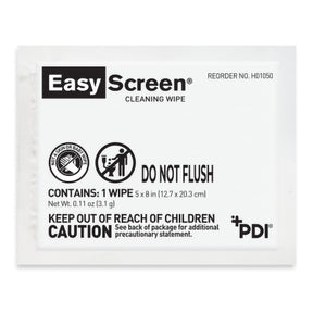 Easy Screen Cleaning Wipe, Premoistened Alcohol Based Surface Cleaner, Individual Packet, Alcohol Scent, Nonsterile, 6" x 9" - H01050 - LL Medico