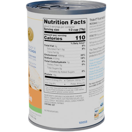 Thick-It Puree Thickened Food, Seasoned Chicken Patty Flavor, 14 oz