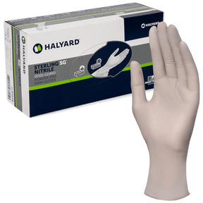 Halyard Sterling SG Nitrile Exam Gloves, Powder-Free, Gray