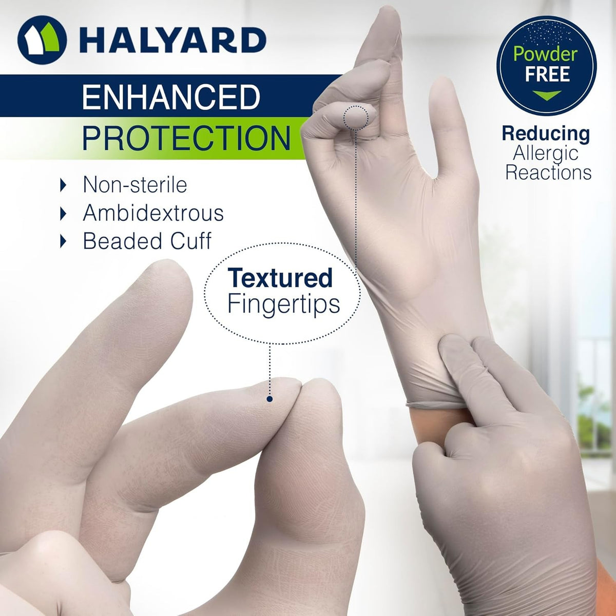 Halyard Sterling SG Nitrile Exam Gloves, Powder-Free, Gray
