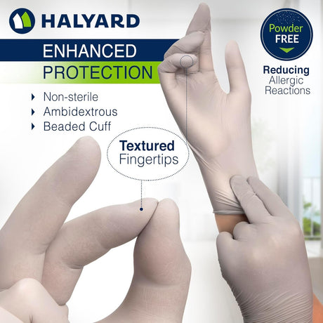 Halyard Sterling SG Nitrile Exam Gloves, Powder-Free, Gray