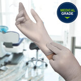 Halyard Sterling SG Nitrile Exam Gloves, Powder-Free, Gray