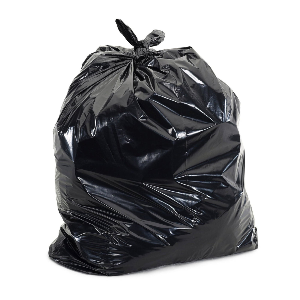 Colonial Bag Light Duty Trash Bag, Black, 10 gal, 6 Micron, 24 x 24", HDPE, X-Seal Bottom, Coreless Roll - HCR24LB - LL Medico