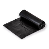 Colonial Bag Light Duty Trash Bag, Black, 10 gal, 6 Micron, 24 x 24", HDPE, X-Seal Bottom, Coreless Roll - HCR24LB - LL Medico