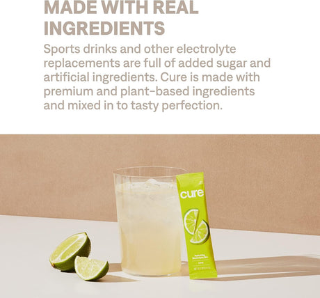 Cure Hydration Electrolyte Drink Mix, Lime, 8.3 Gram