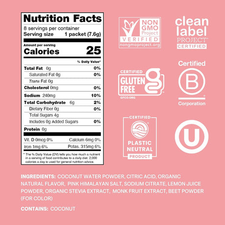 Cure Hydration Electrolyte Drink Mix, Strawberry Kiwi, 7.6 g
