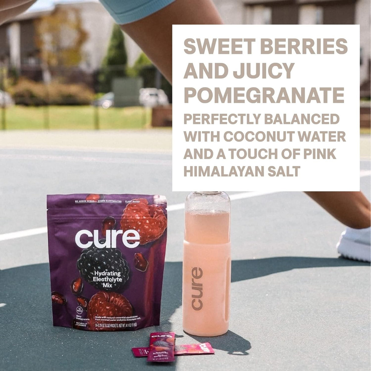 Cure Hydration Electrolyte Drink Mix, Berry Pomegranate, 7.6 oz