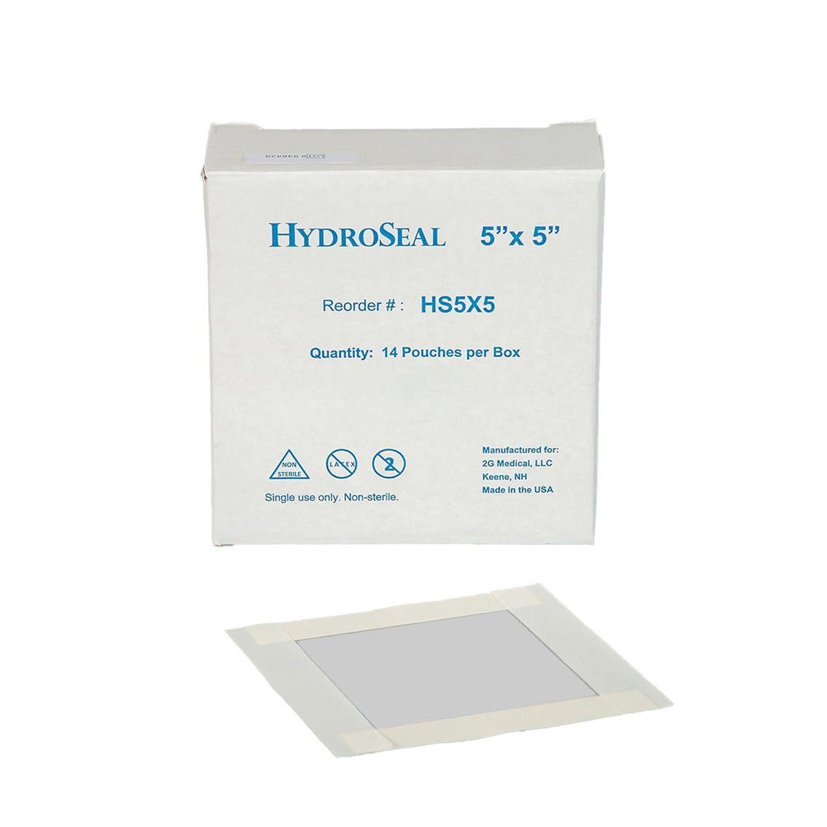 HydroSeal IV Site Barrier Protector, Clear, 5 x 5", Film / Adhesive, NonSterile - HS5X5-Box - LL Medico