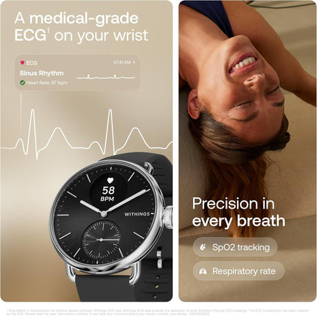 Withings ScanWatch 2 Hybrid Smartwatch, Black, 42mm