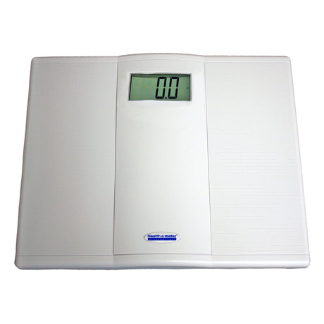 The Health O Meter Bariatric Talking Digital Floor Scale by Health O Meter displays 0.0 when ready and clearly announces your weight readings aloud for convenience, supporting up to 550 lbs.