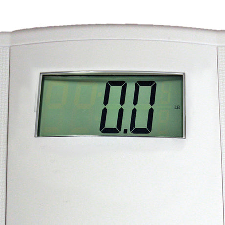 The Health O Meter Bariatric Talking Digital Floor Scale, by Health O Meter, displays 0.0 pounds and supports up to 550 lbs, offering bilingual announcements and accurate, easy-to-read results for your bathroom.