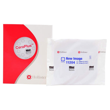 Hollister New Image CeraPlus Two-Piece Skin Barrier, Flat, Cut-to-Fit, 70 mm Flange - 11204-Box - LL Medico