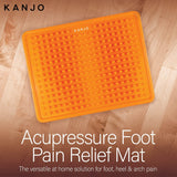 Kanjo Acupressure Foot Pain Relief Mat, Orange, 10.5" x 13.5"
