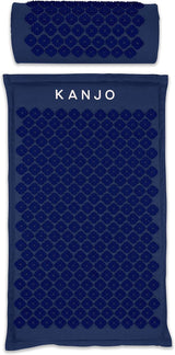 Kanjo Acupressure Mat and Pillow Set, Back Pain Relief, Navy Blue, 17" x 28"