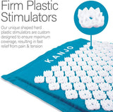 Kanjo Acupressure Mat and Pillow Set, Back Pain Relief, Navy Blue, 17" x 28"
