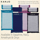 Kanjo Acupressure Mat and Pillow Set, Back Pain Relief, Navy Blue, 17" x 28"