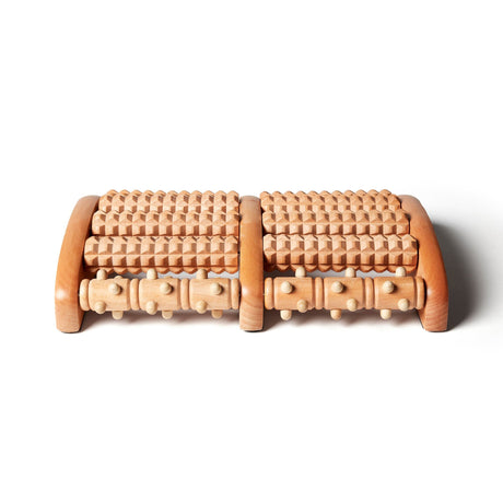 Kanjo Acupressure Foot Massager Multi-Roller, Wooden, 7" x 10"