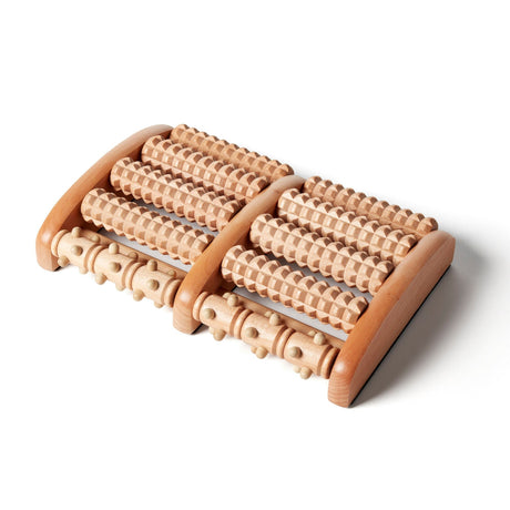 Kanjo Acupressure Foot Massager Multi-Roller, Wooden, 7" x 10"