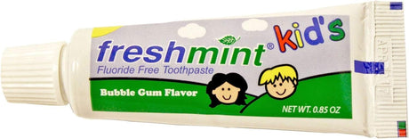 Freshmint Kids Fluoride Free Toothpaste, Bubble Gum, 0.85 oz, Box of 36