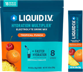 Liquid I.V. Hydration Multiplier Electrolyte Drink Mix, Tropical Punch, 0.56 oz