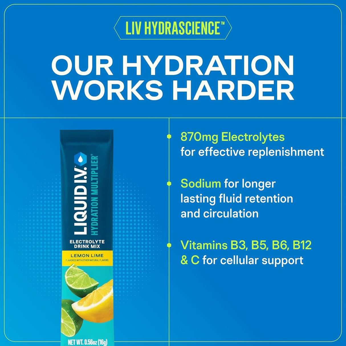 Liquid I.V. Hydration Multiplier Electrolyte Powder, Strawberry Lemonade, 0.56 oz